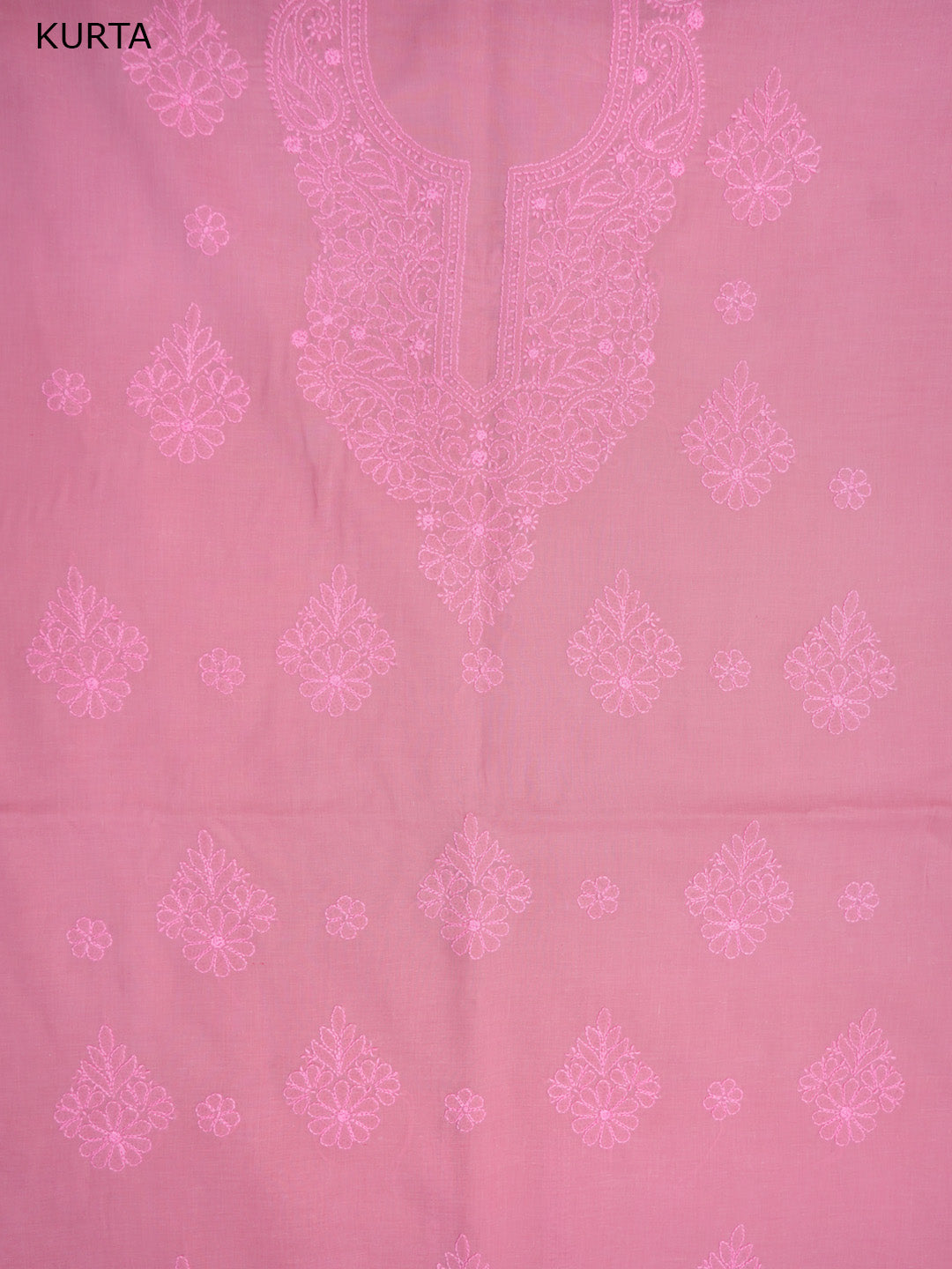 Women Hand Embroidered Chikankari Cotton Dressmaterial PCSCU00406FS-ROSEPINK