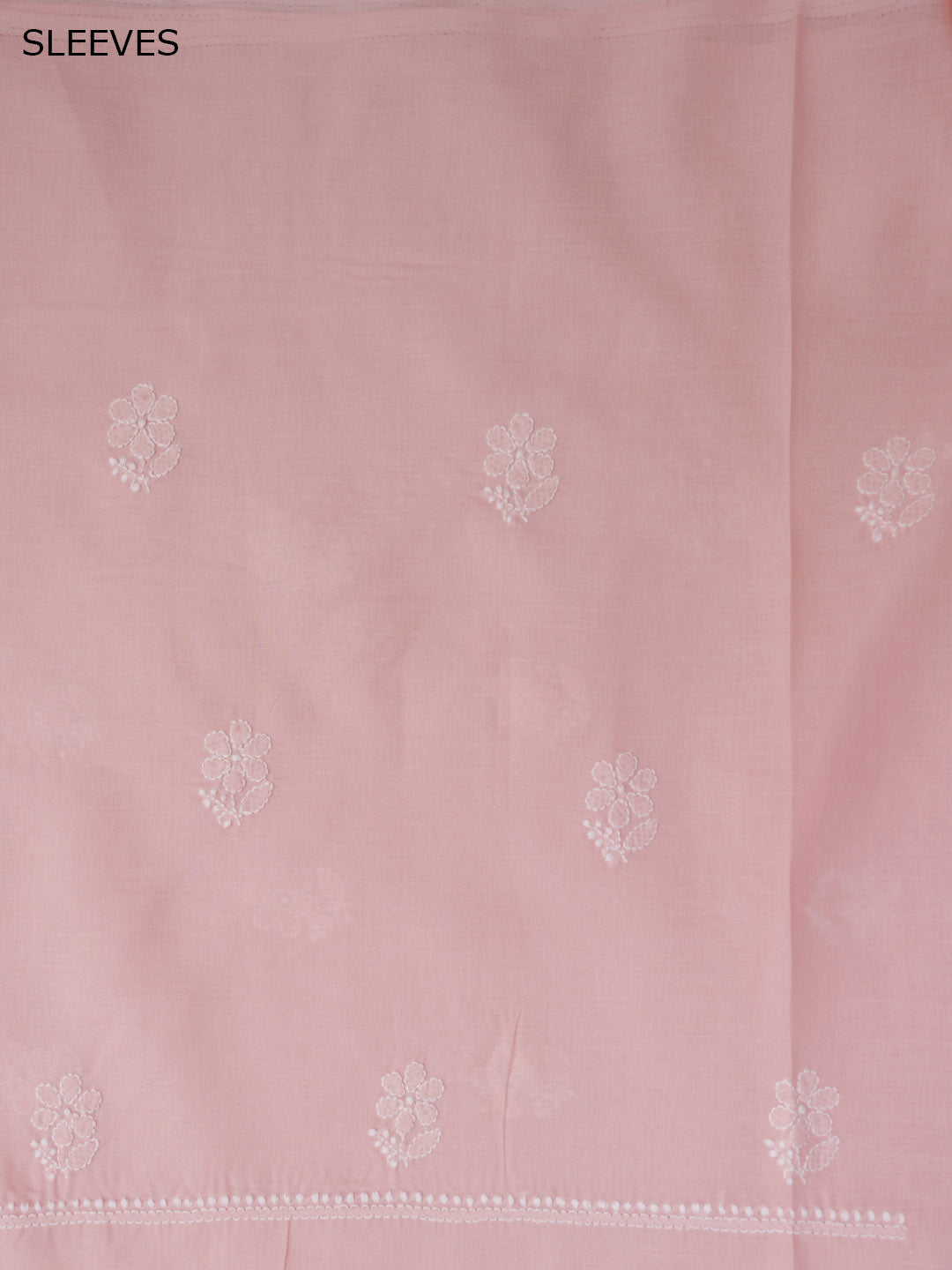 Women Hand Embroidered Chikankari Cotton DressMaterial PCSCU00104FS-LIGHTPEACH