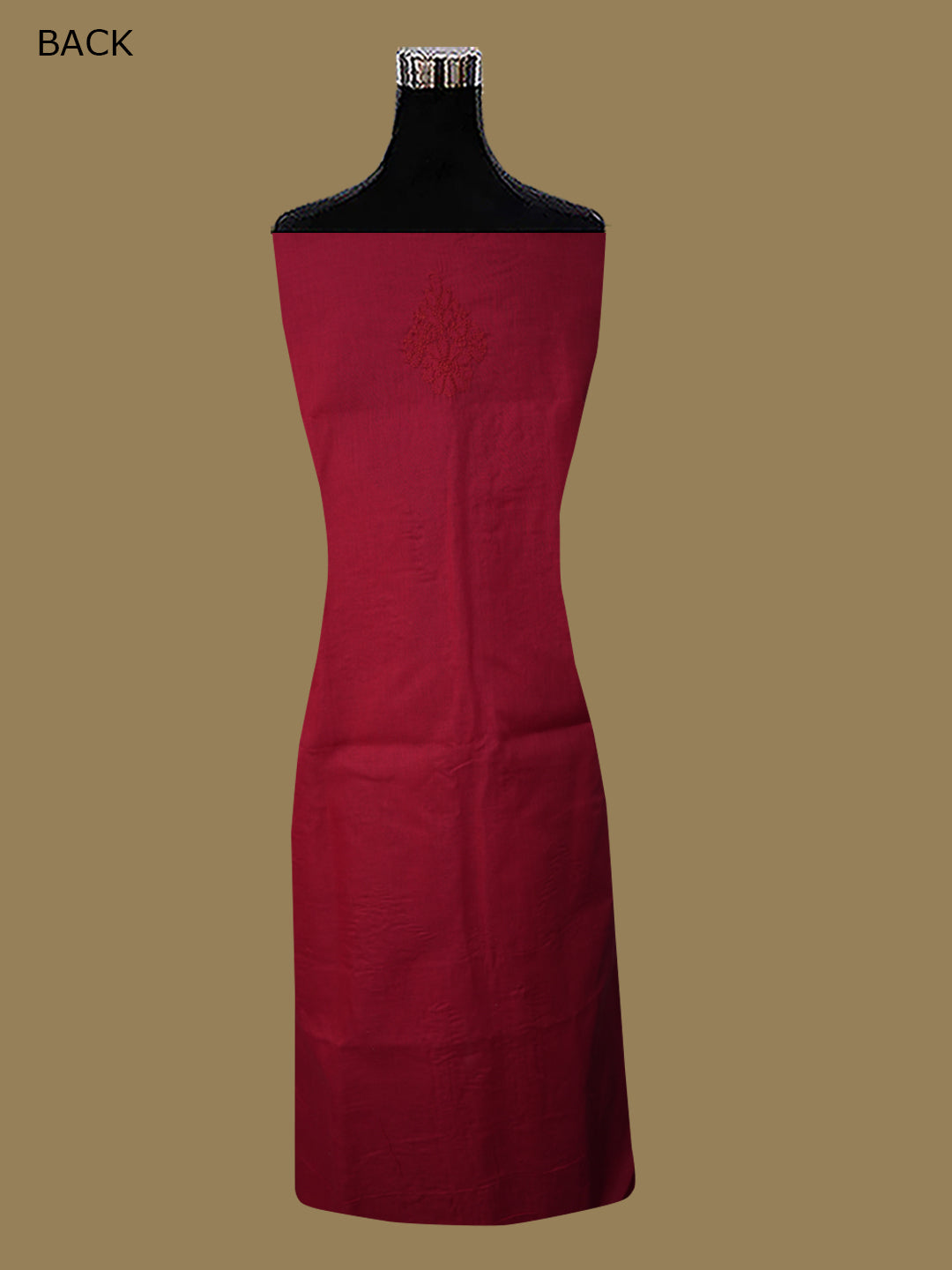 Women Hand Embroidered Cotton Chikankari Dress MaterialPCSCU00406FS-TOMATORED