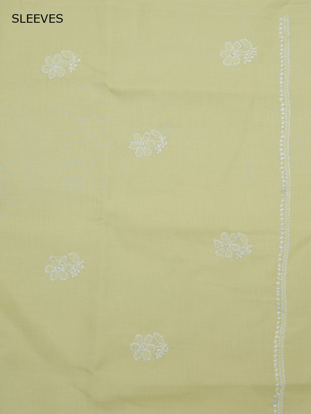 Women Hand Embroidered Chikankari Cotton Dressmaterial PCSCU00104FS-Yellow