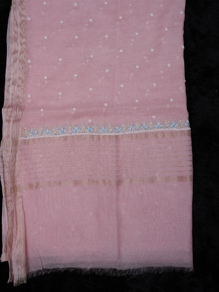 Women Hand Embroidered Chanderi Chikankari Dress Material PCFC19501FS-LIGHTPINK