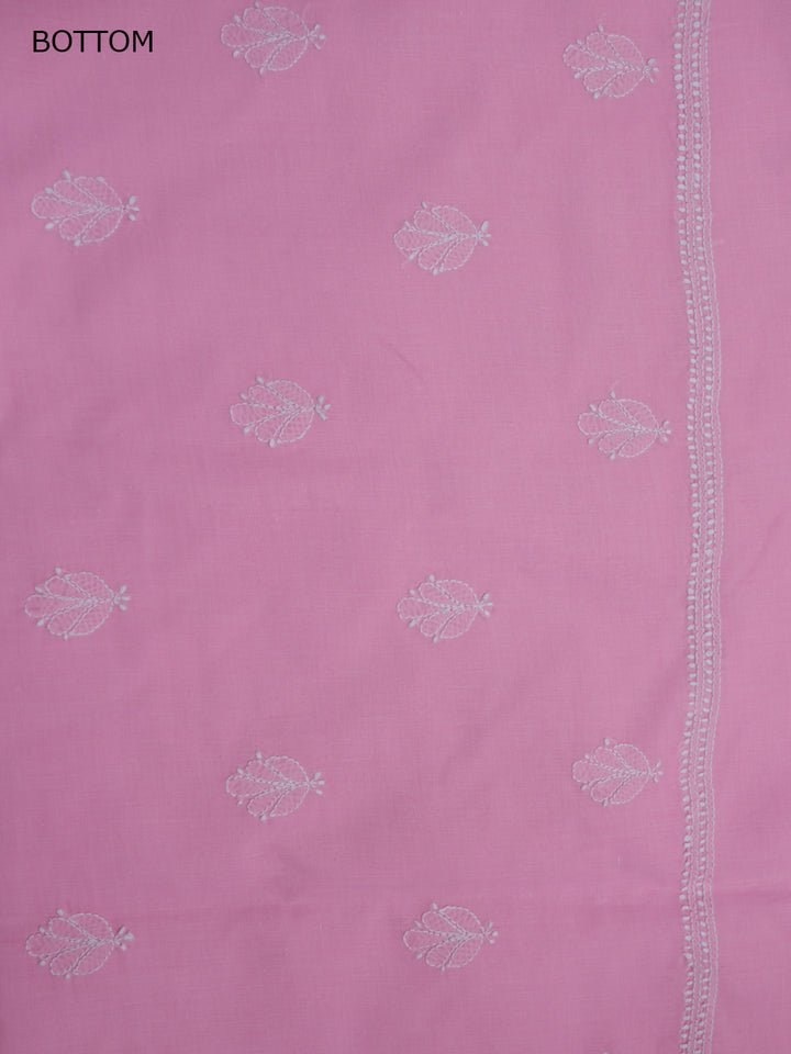 Women Hand Embroidered Chikankari Cotton Dressmaterial PCSCU00104FS-PINK