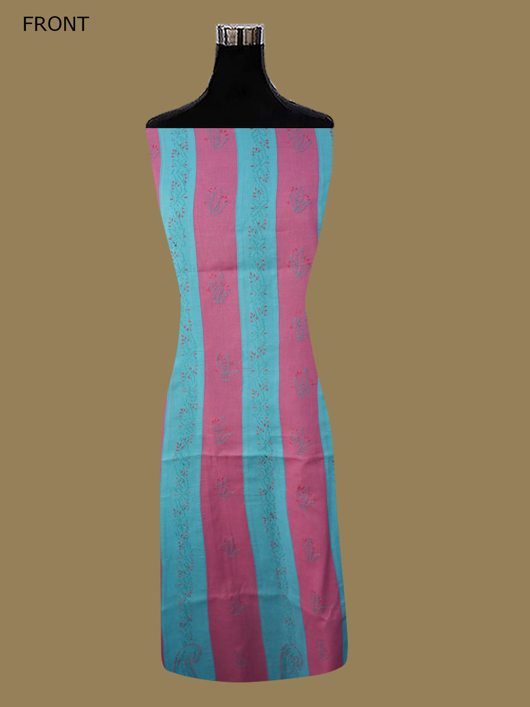 women hand embroidered chikankari cotton dressmaterial PC4120-ONIONPINK2