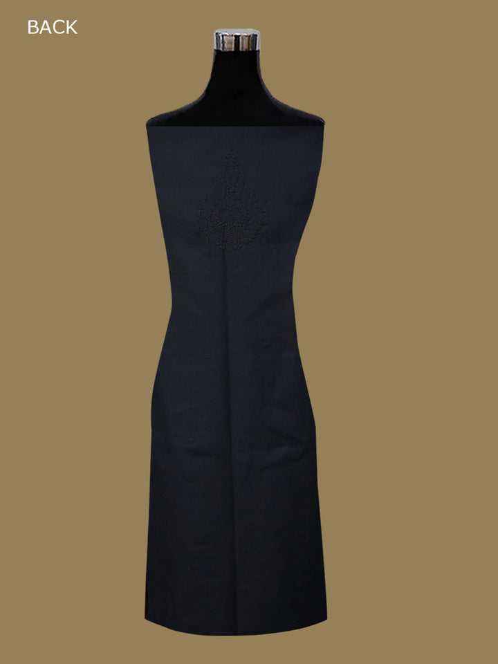 Women Hand Embroidered Chikankari Cotton Dressmaterial PCSCU00406FS-BLACK