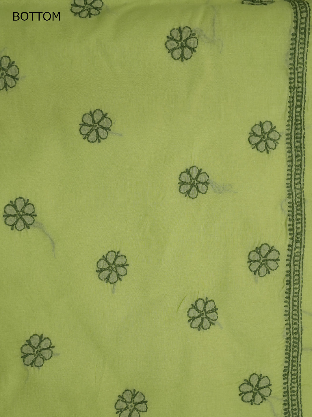 Women Hand Embroidered Cotton Chikankari Dress MaterialPCSCU00406FS-LIMEGREEN