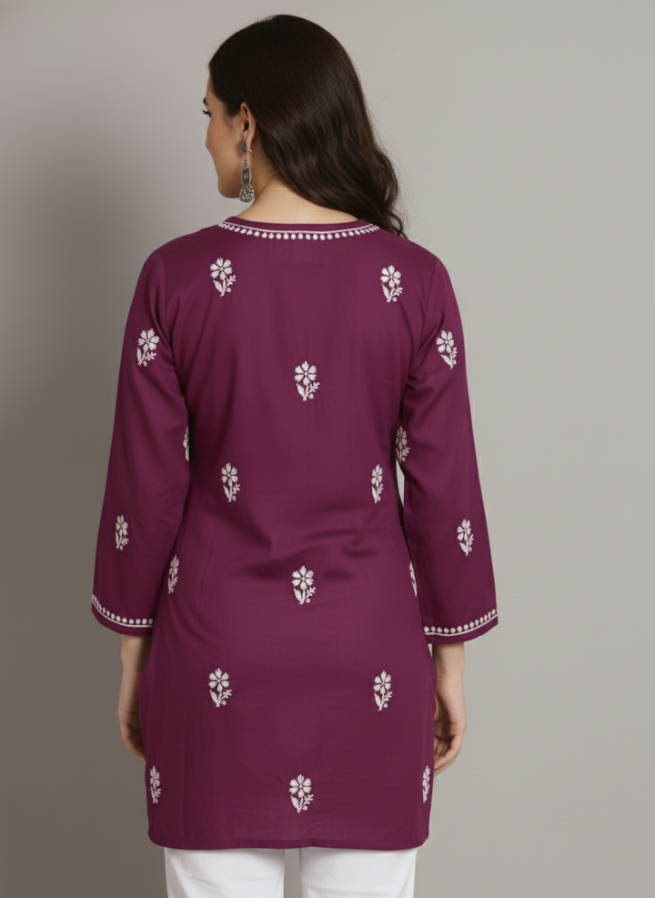 Women Hand Embroidered Chikankari Modal Kurti PC3611