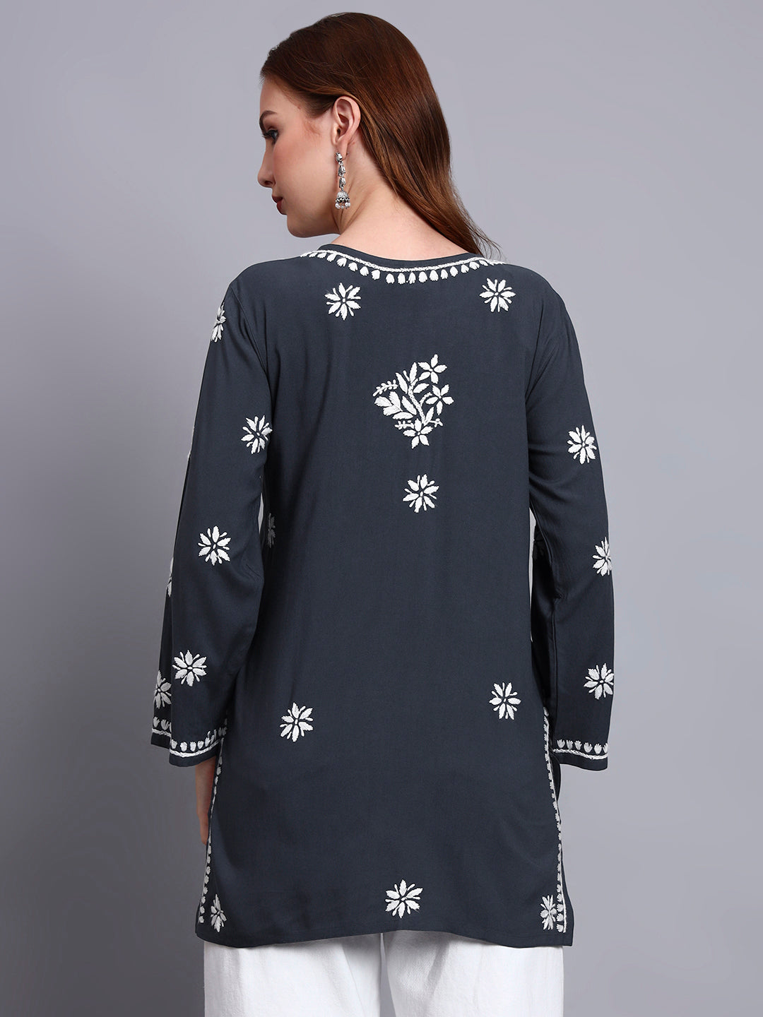 Women Hand Embroidered Chikankari Rayon Kurti PC4071
