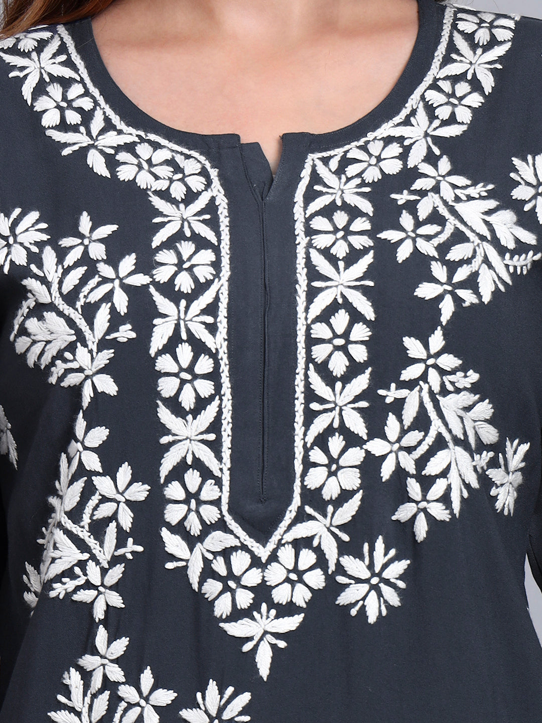 Women Hand Embroidered Chikankari Rayon Kurti PC4071