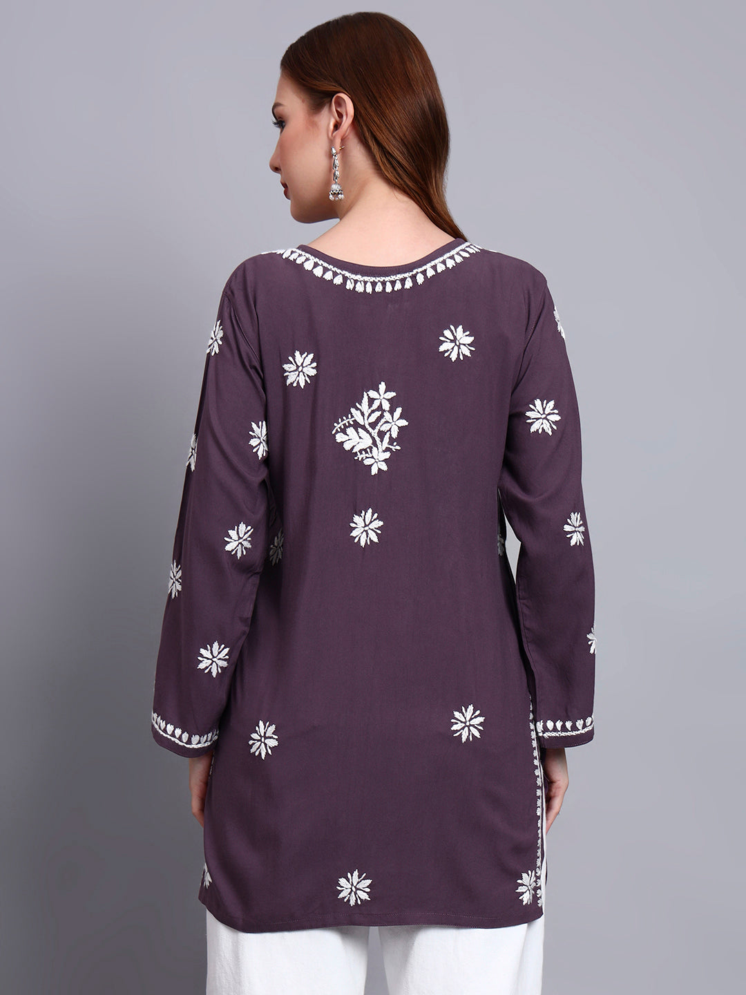 Women Hand Embroidered Chikankari Rayon Kurti PC4071