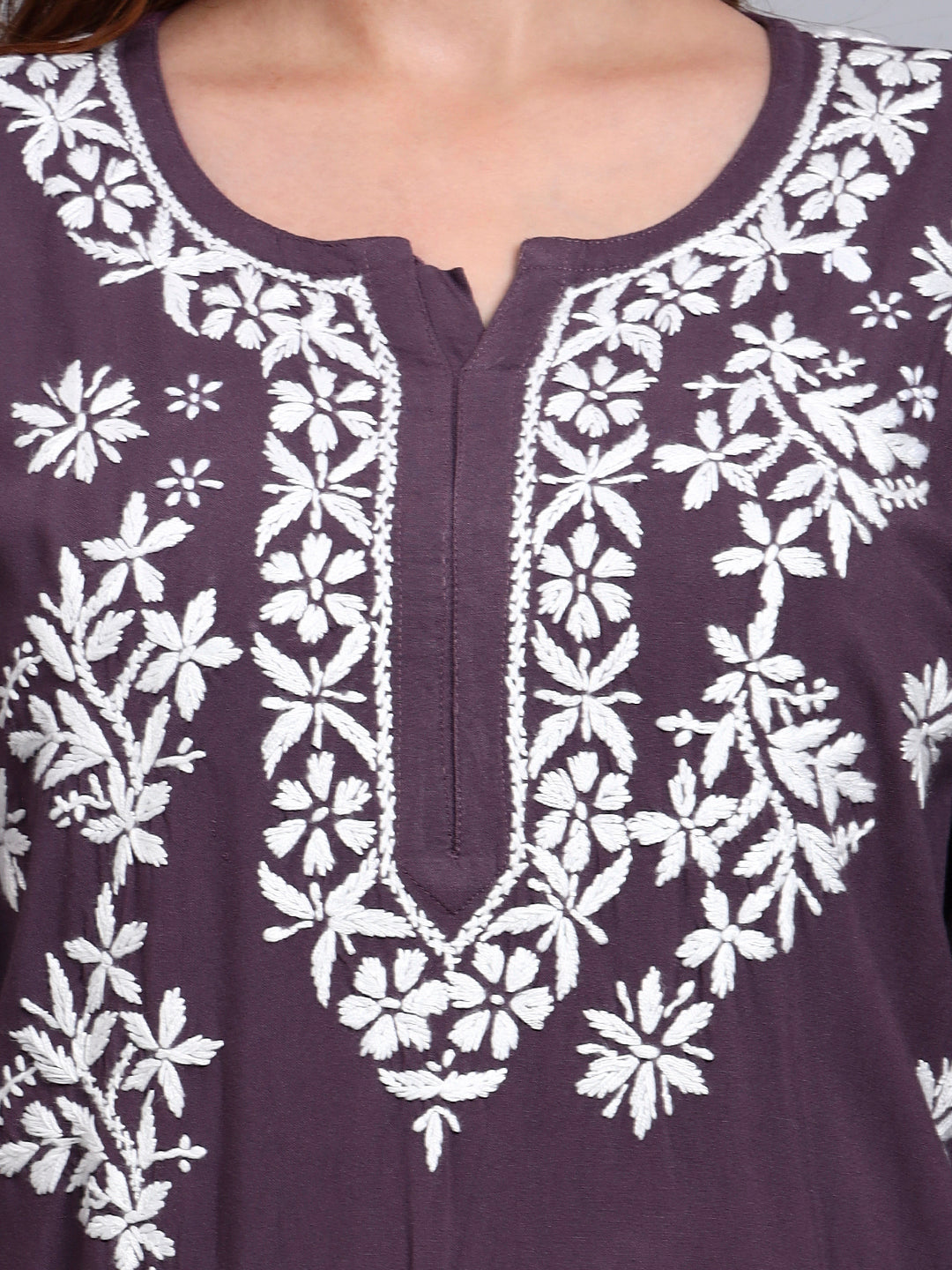 Women Hand Embroidered Chikankari Rayon Kurti PC4071