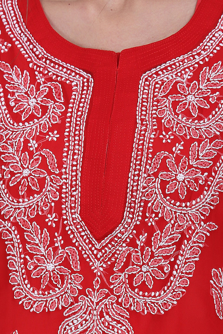 Hand Embroidered Chikankari Georgette straight Kurta with matching slip- PC3487