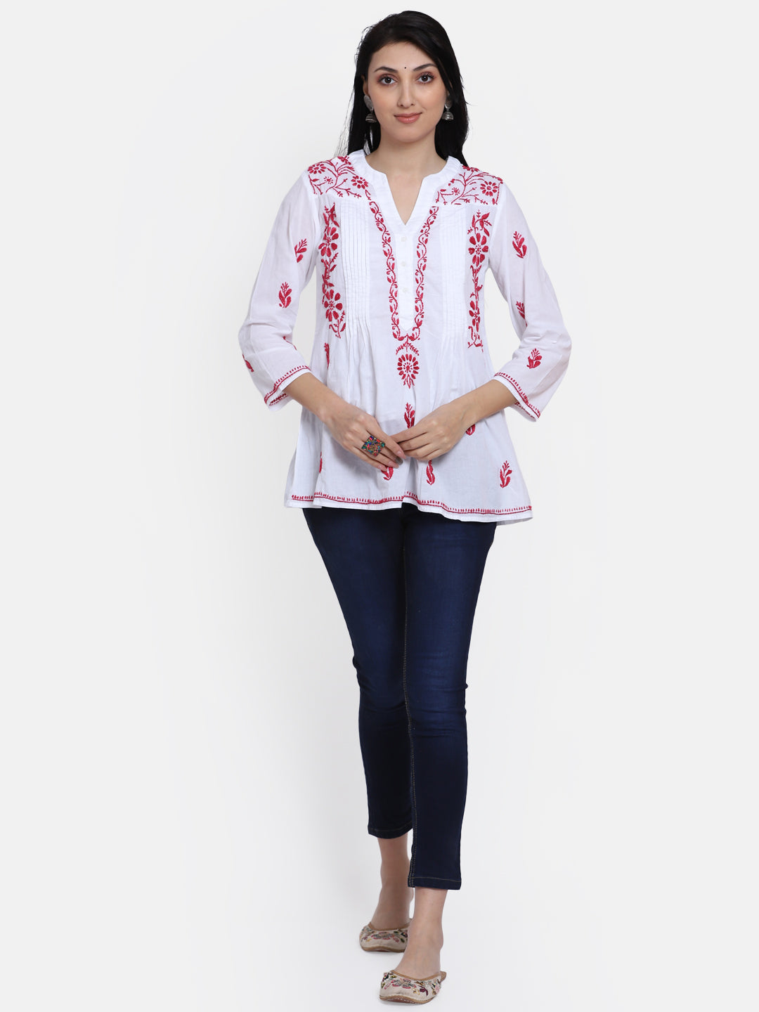 Women Hand Embroidered Chikankari Cotton Kurti PC1958S