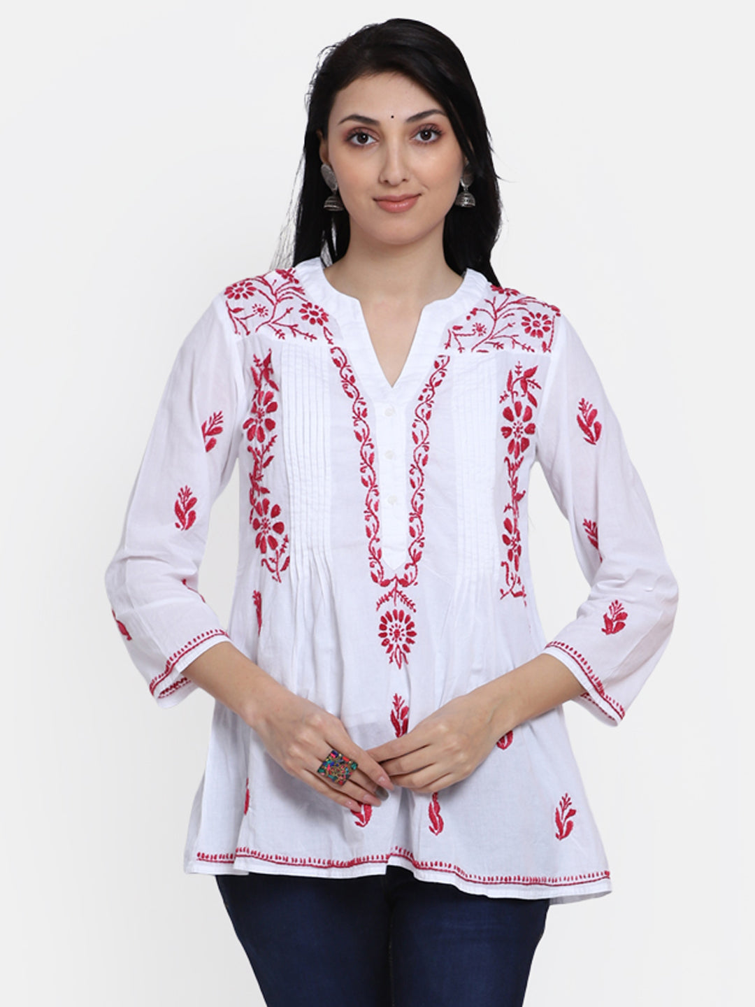 Women Hand Embroidered Chikankari Cotton Kurti PC1958S