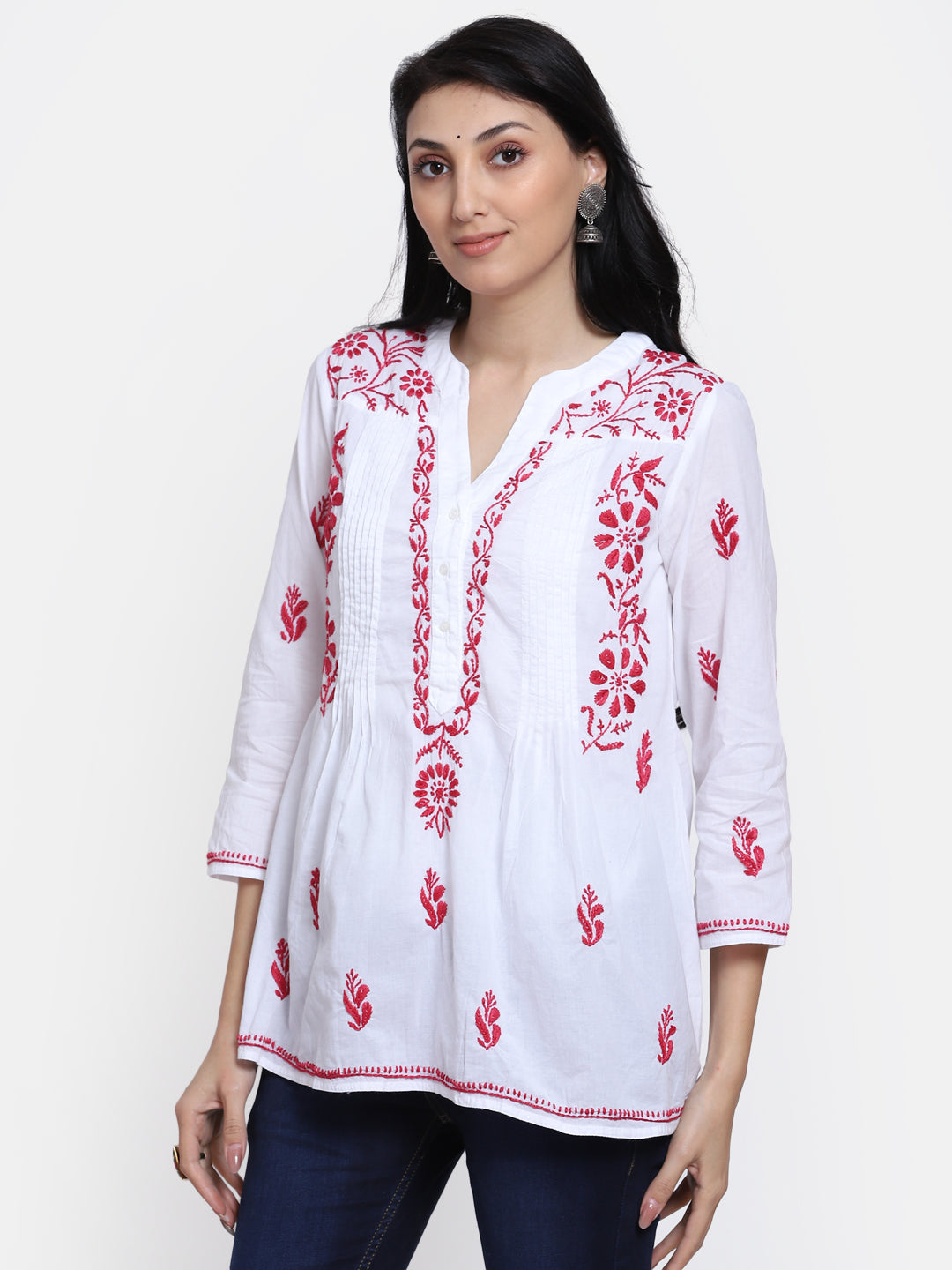 Women Hand Embroidered Chikankari Cotton Kurti PC1958S