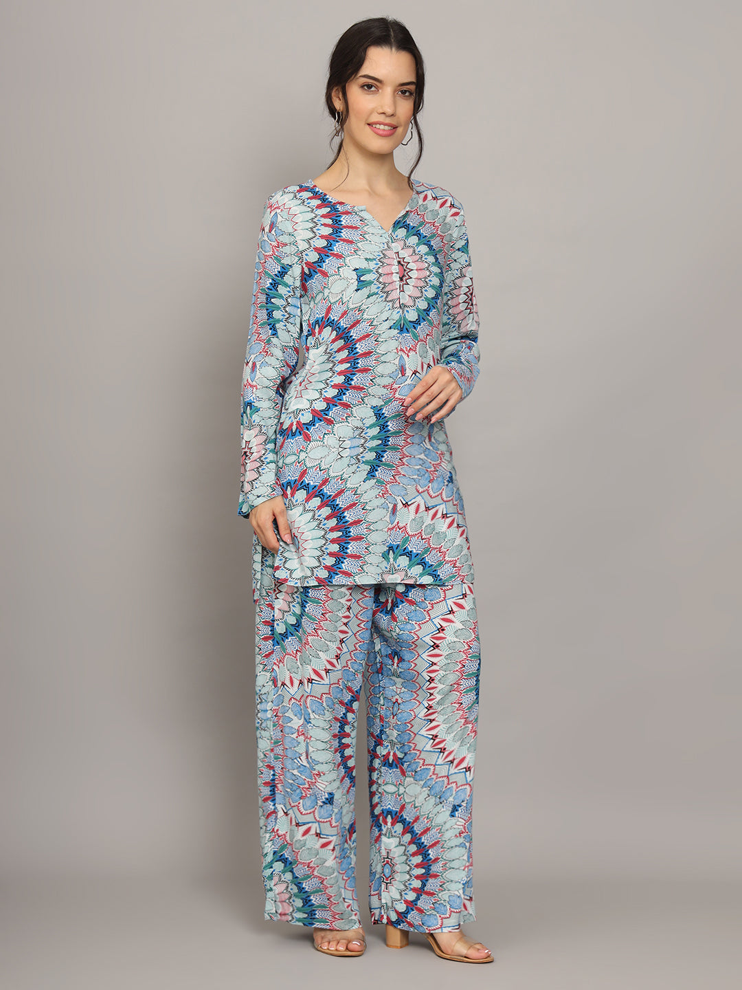 Rayon Printed Women's 2 Piece Co-ord Set PC4000