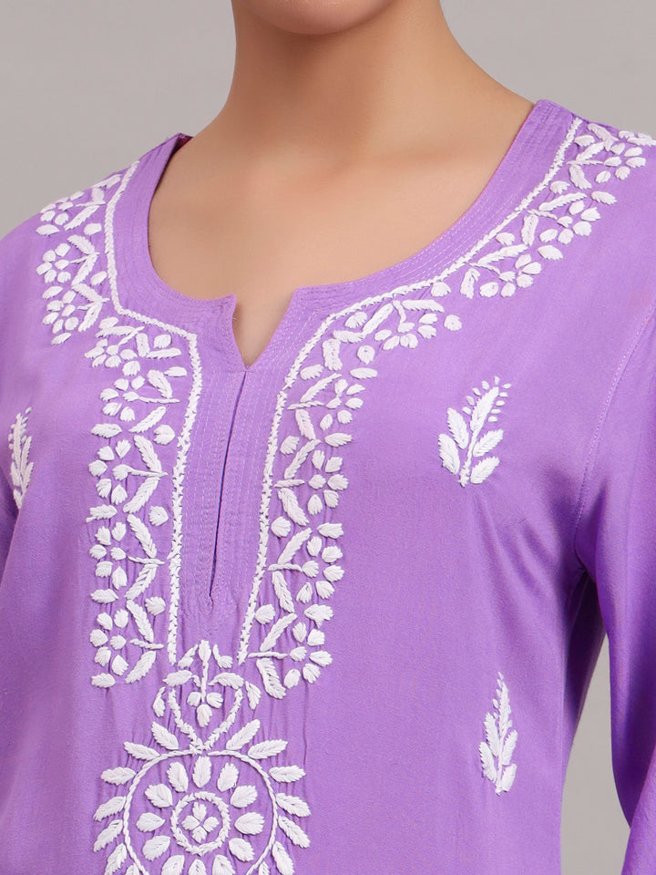 Women Hand Embroidered Chikankari Rayon kurta set PC4076KS
