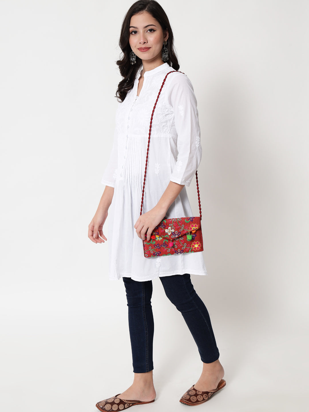 Hand Embroidered Women Chikankari Cotton Tunic-PC1821L