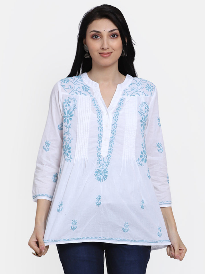 Women Hand Embroidered Chikankari Cotton Kurti PC1958S