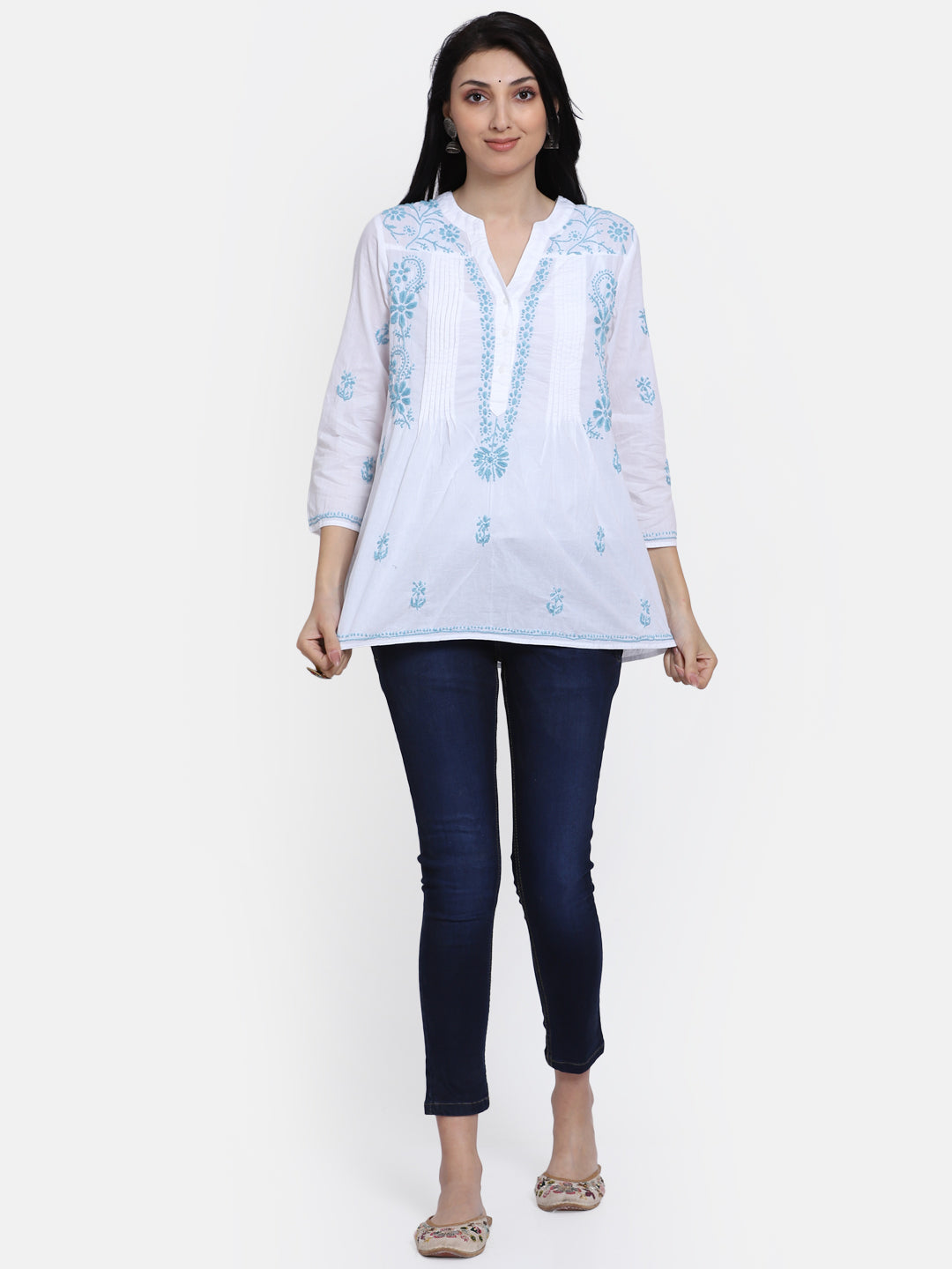 Women Hand Embroidered Chikankari Cotton Kurti PC1958S