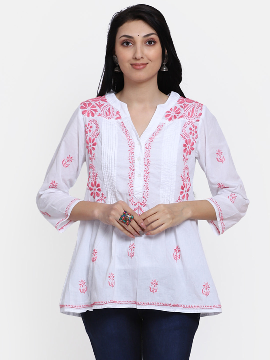 Women Hand Embroidered Chikankari Cotton Kurti PC1958S