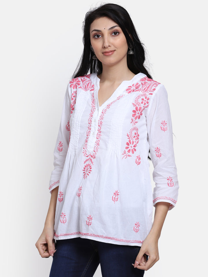 Women Hand Embroidered Chikankari Cotton Kurti PC1958S