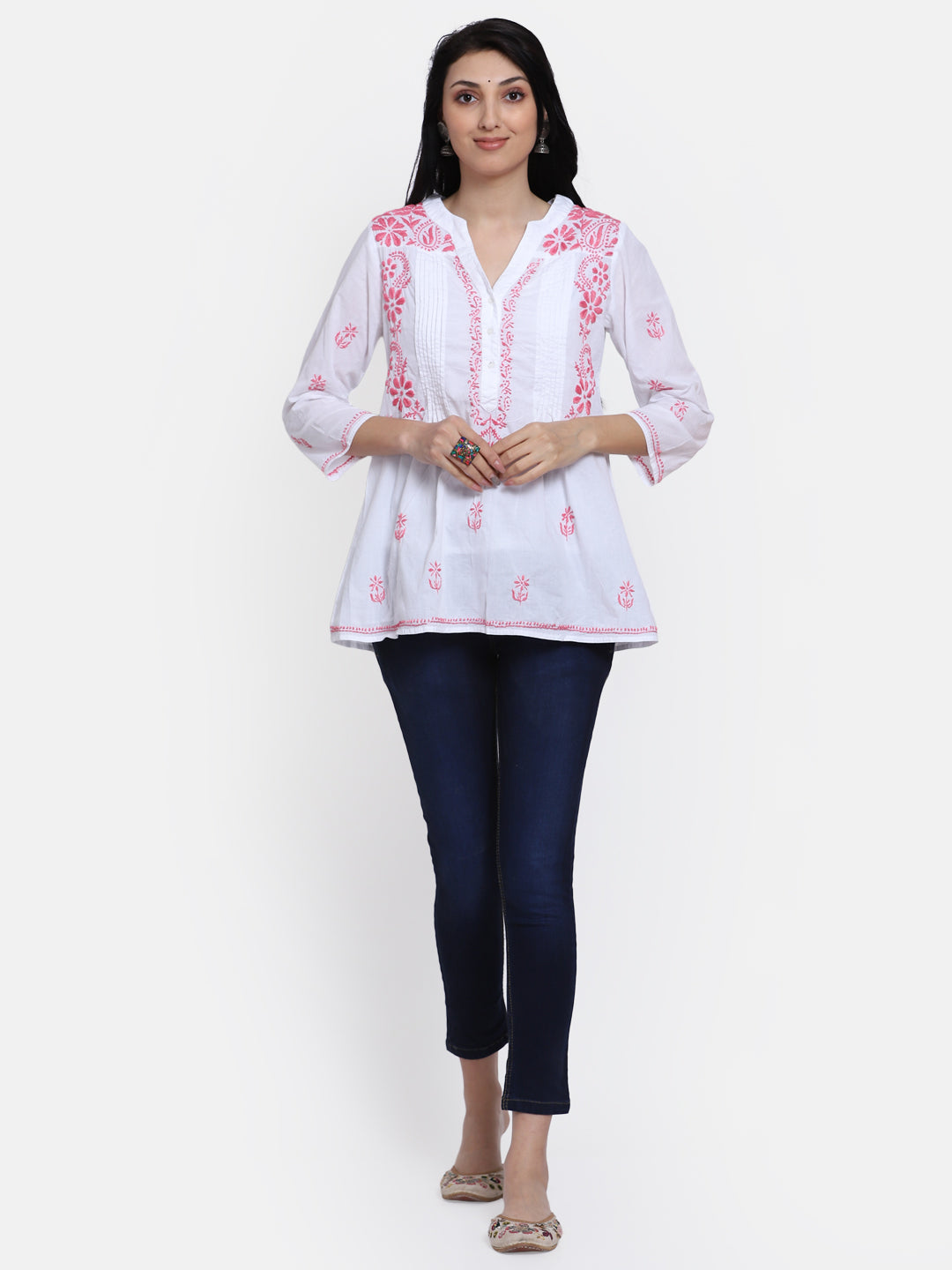 Women Hand Embroidered Chikankari Cotton Kurti PC1958S