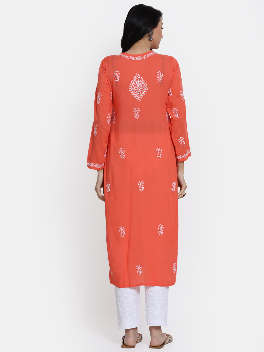 Hand Embroidered Chikankari Modal Straight Kurta- PC3490