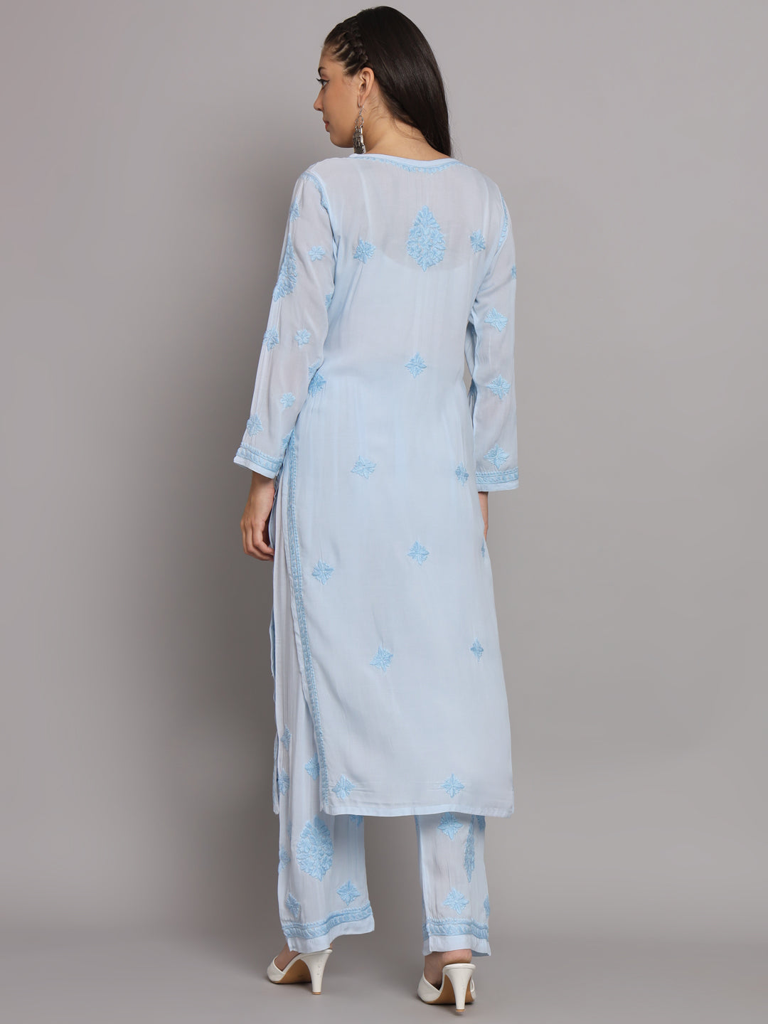 Women Hand Embroidered Chikankari Modal Kurta Set-PC3677