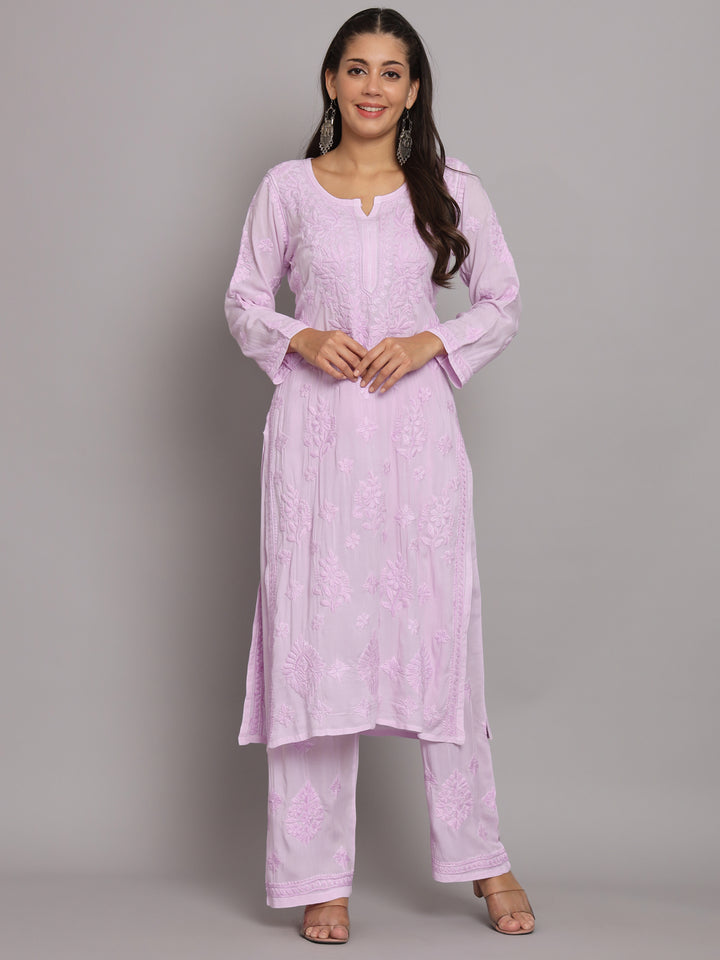 Women Hand Embroidered Chikankari Modal Kurta Set-PC3677