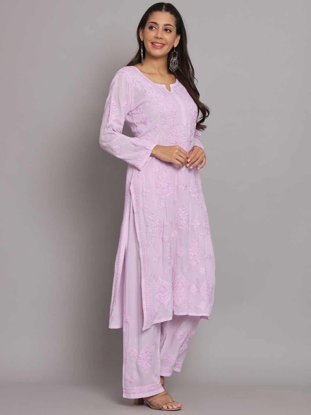 Women Hand Embroidered Chikankari Modal Kurta Set-PC3677