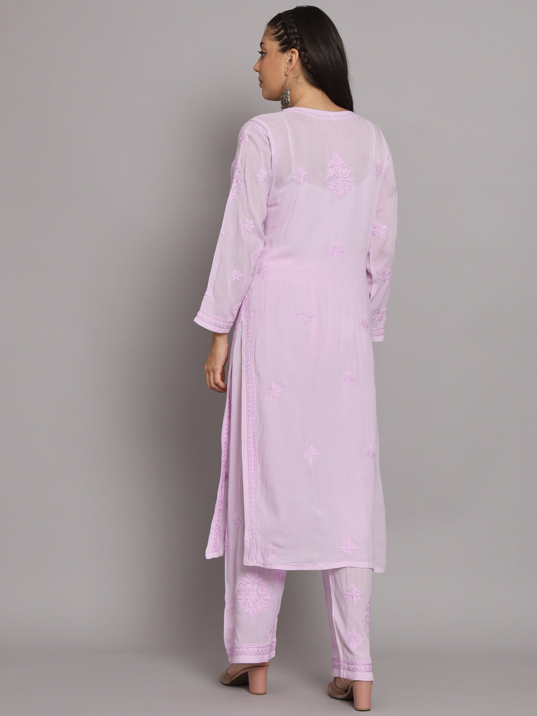 Women Hand Embroidered Chikankari Modal Kurta Set-PC3677