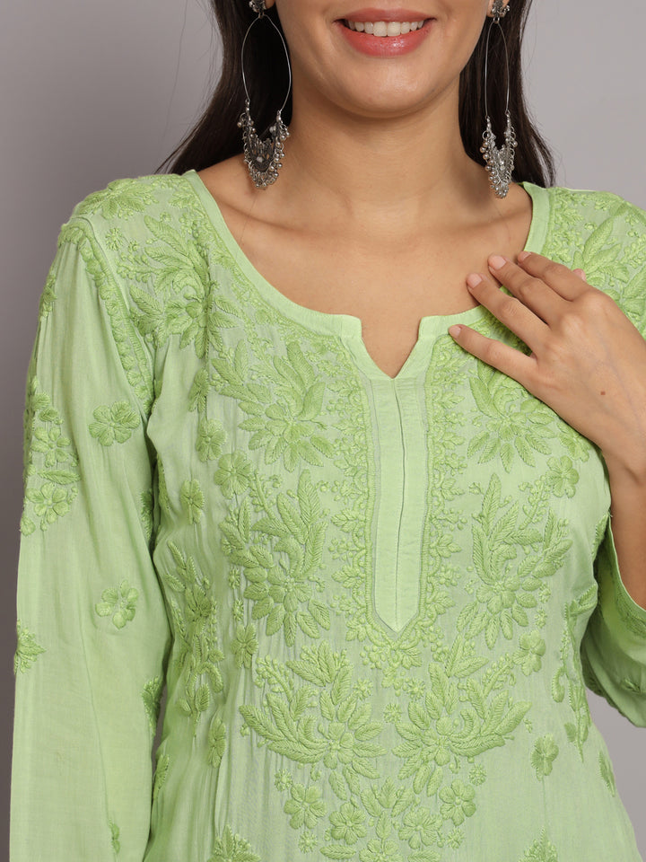 Women Hand Embroidered Chikankari Modal Kurta Set-PC3677