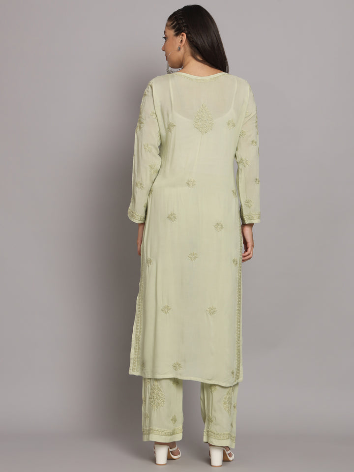 Women Hand Embroidered Chikankari Modal Kurta Set-PC3677