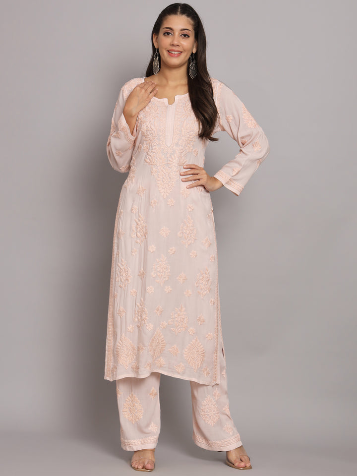 Women Hand Embroidered Chikankari Modal Kurta Set-PC3677