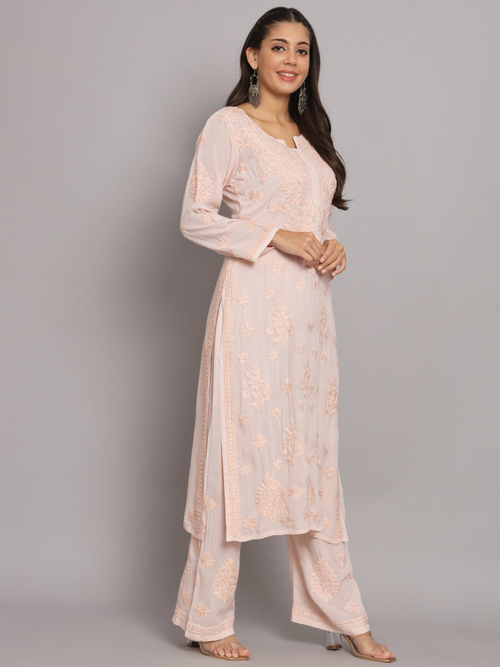 Women Hand Embroidered Chikankari Modal Kurta Set-PC3677