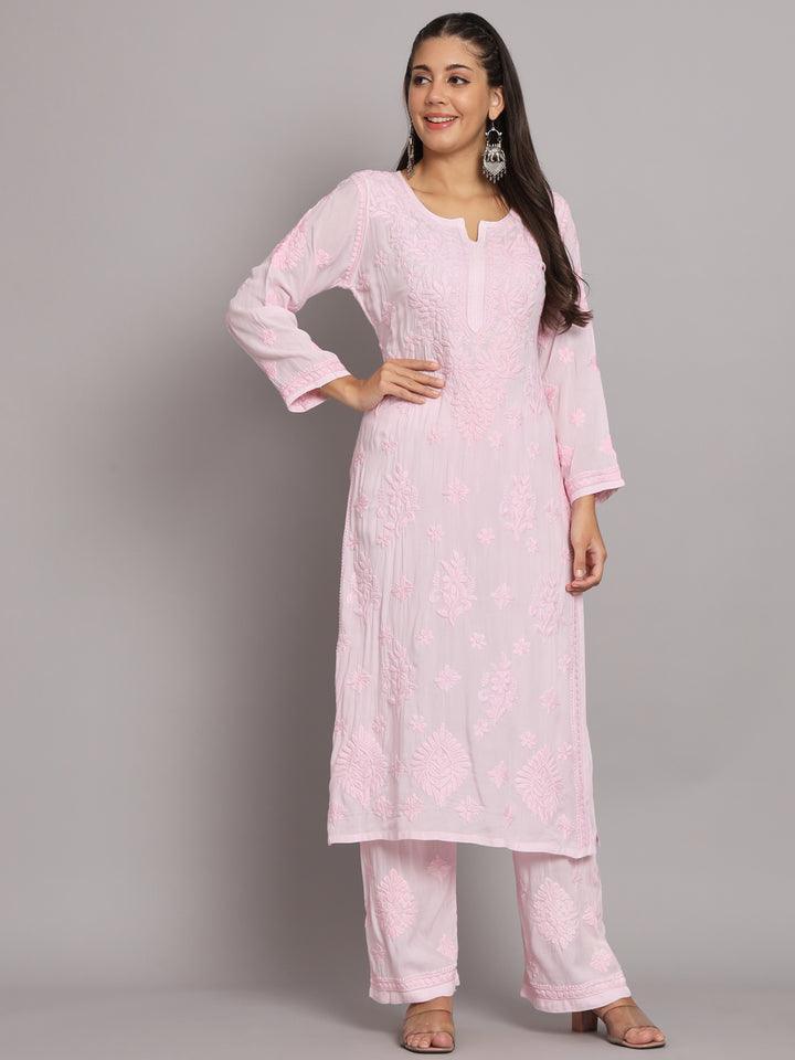 Women Hand Embroidered Chikankari Modal Kurta Set-PC3677