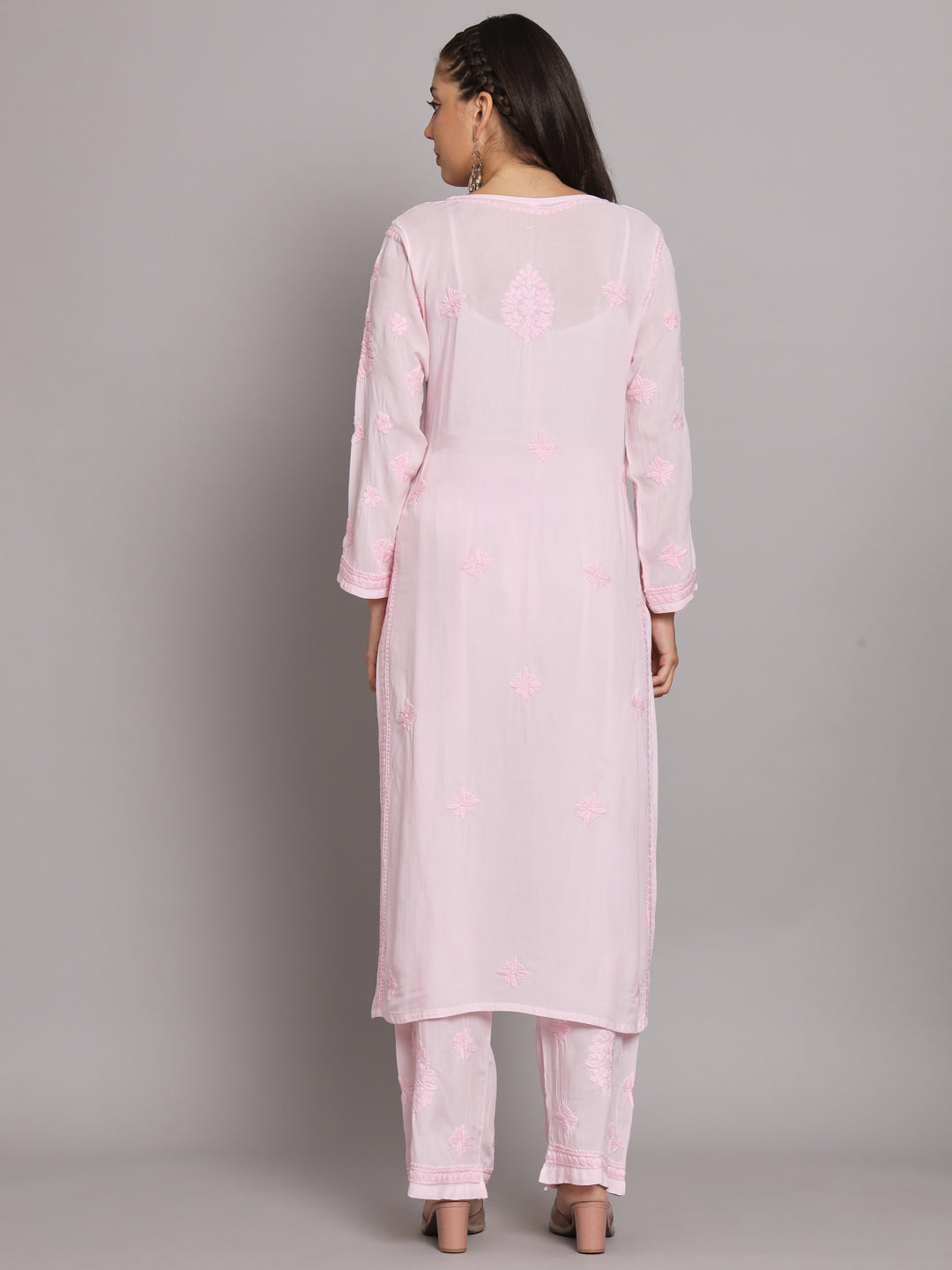 Women Hand Embroidered Chikankari Modal Kurta Set-PC3677