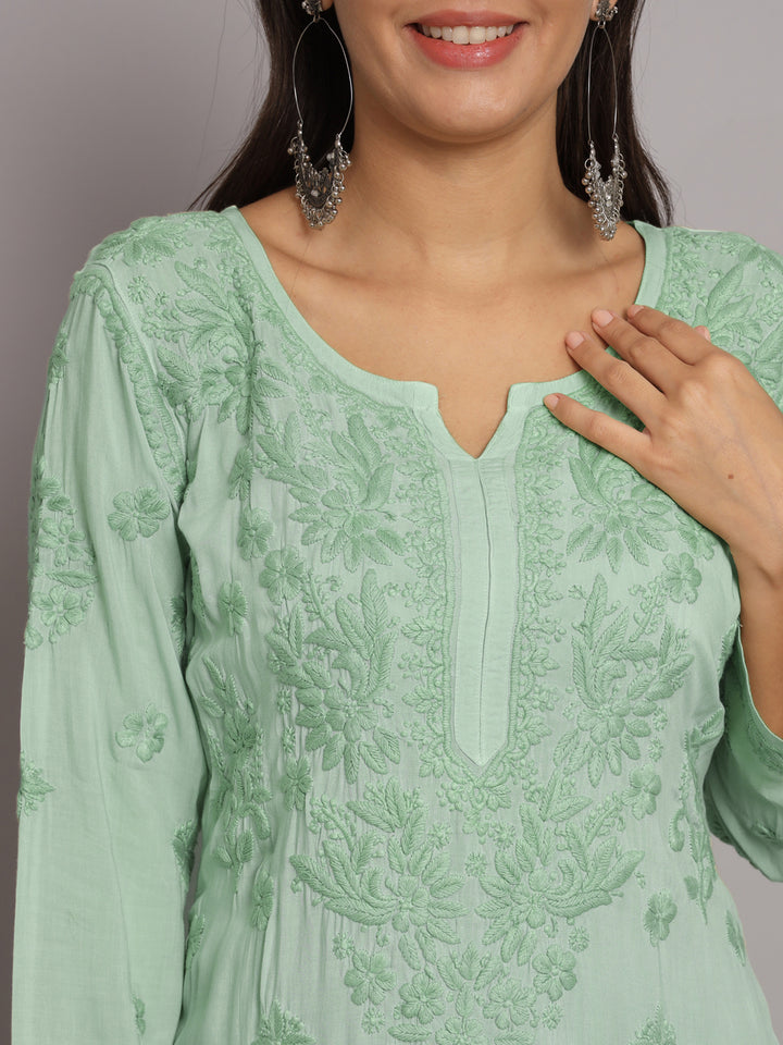 Women Hand Embroidered Chikankari Modal Kurta Set-PC3677