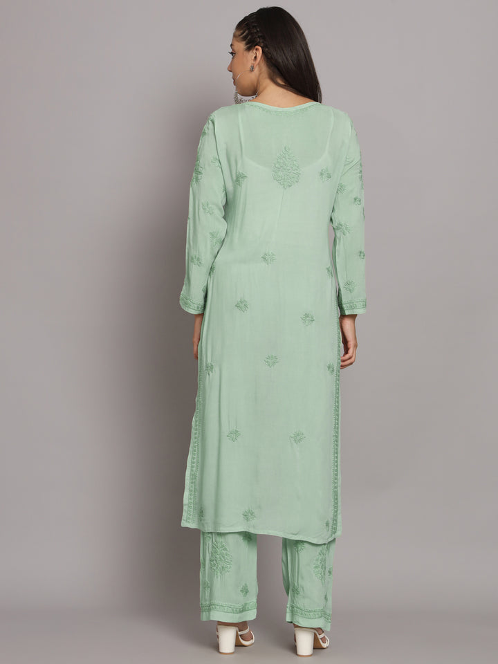 Women Hand Embroidered Chikankari Modal Kurta Set-PC3677