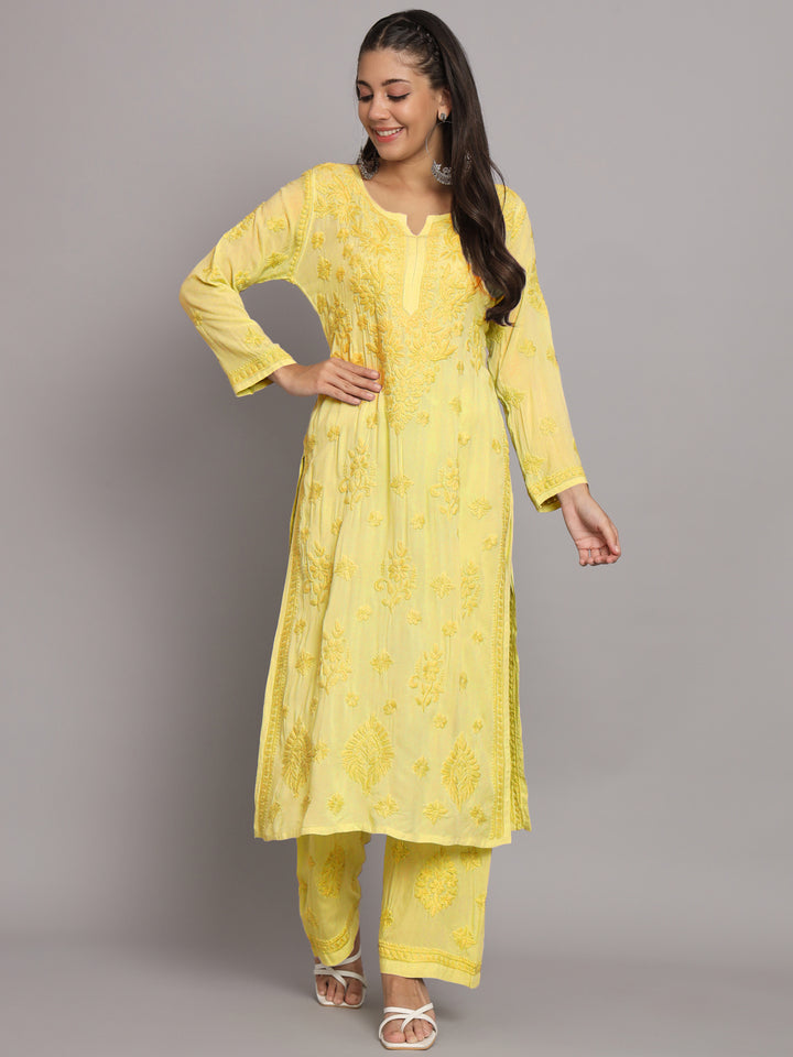 Women Hand Embroidered Chikankari Modal Kurta Set-PC3677