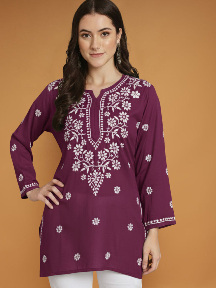 Women Hand Embroidered Chikankari Modal Kurti PC3611