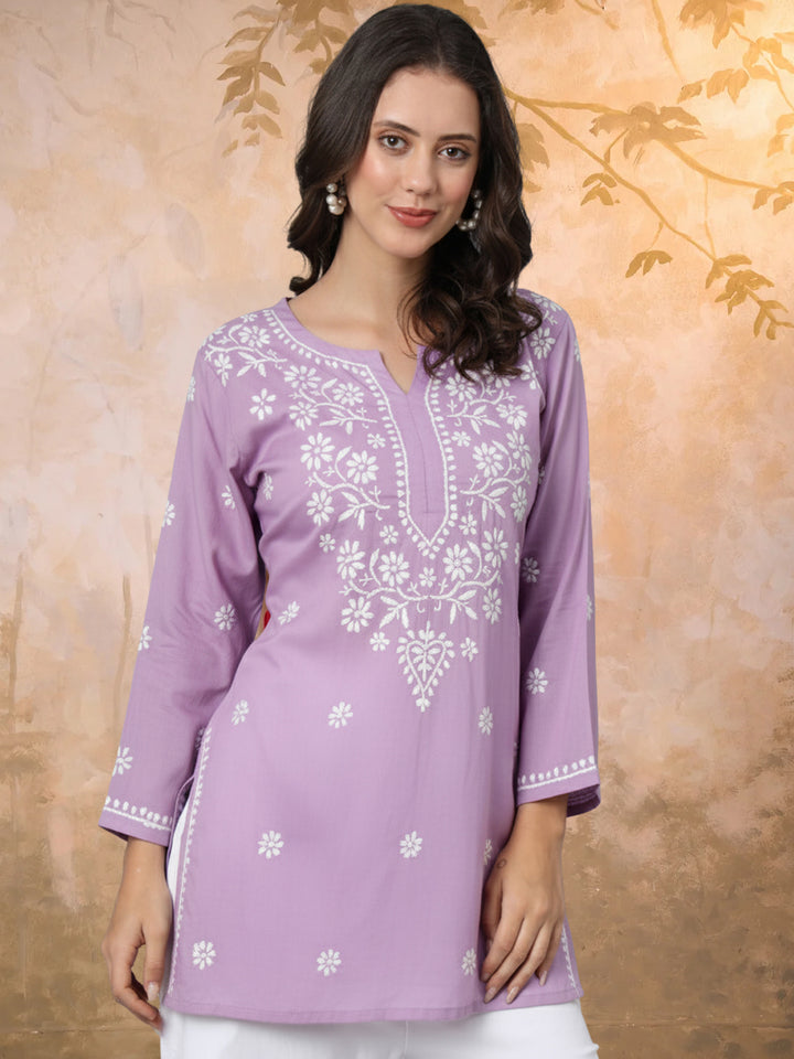 Women Hand Embroidered Chikankari Modal Kurti PC3611