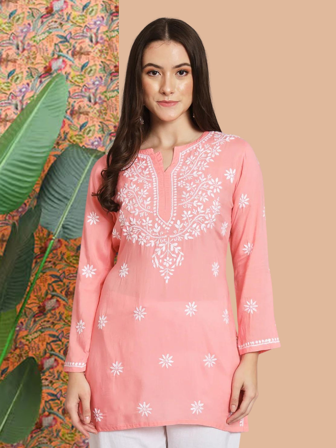 Women Hand Embroidered Chikankari Modal Kurti PC3611