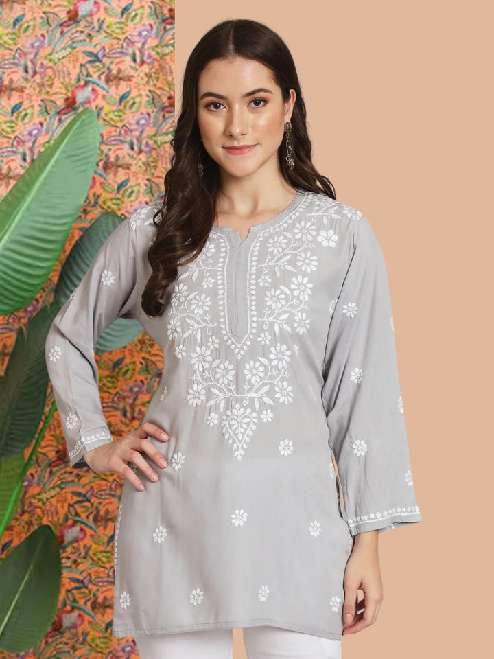 Women Hand Embroidered Chikankari Modal Kurti PC3611