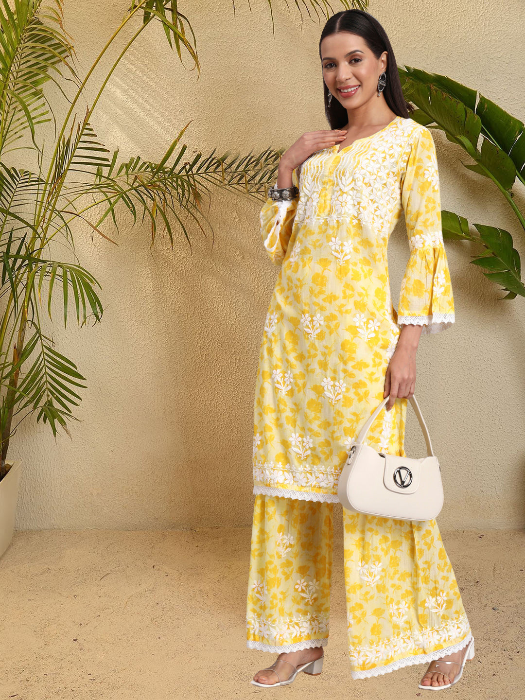 Women Hand Embroidered Chikankari Cotton kurta Shara set PC4099KS