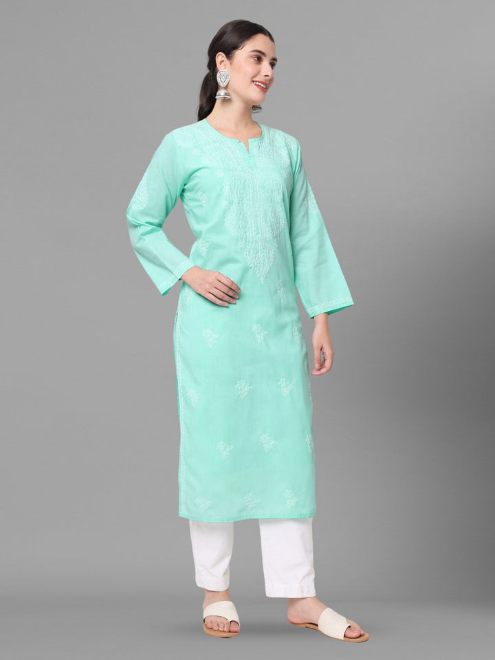 Women Chikankari Embroidered Cotton Chikankari Kurta PC3578