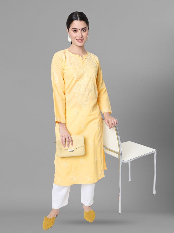 Women Chikankari Embroidered Cotton Chikankari Kurta PC3578