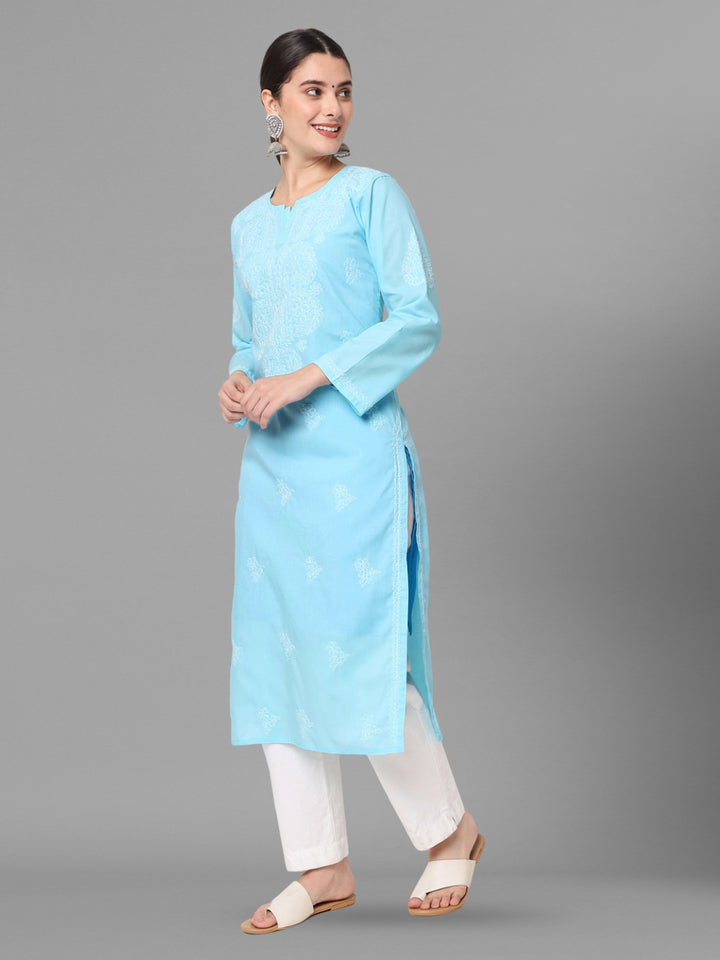 Women Chikankari Embroidered Cotton Chikankari Kurta PC3578