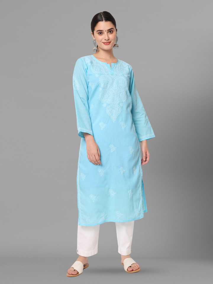 Women Chikankari Embroidered Cotton Chikankari Kurta PC3578