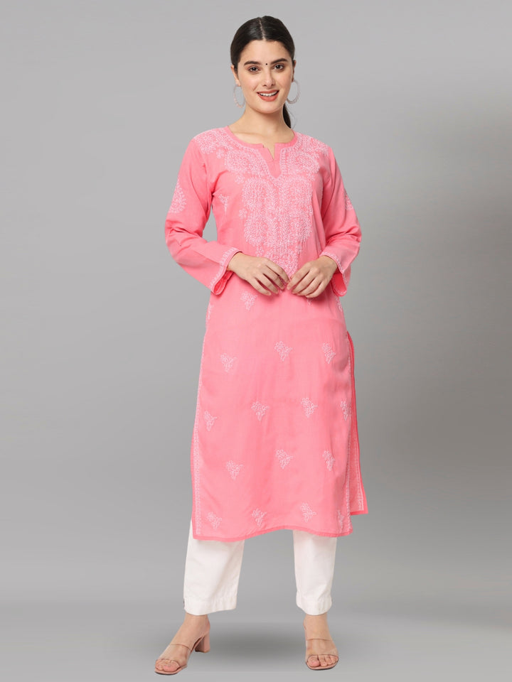 Women Chikankari Embroidered Cotton Chikankari Kurta PC3578